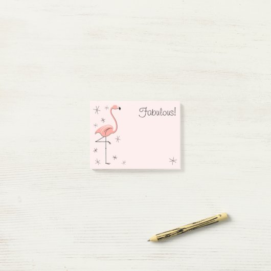 Flamingo Pink "Fabulous!" Post-it® Notes (Op bureau)