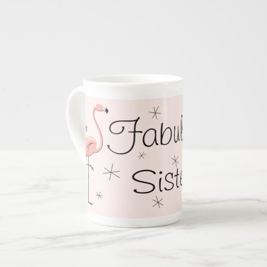 Flamingo Pink Fabulous Sister! mok van botkinkt (Links)