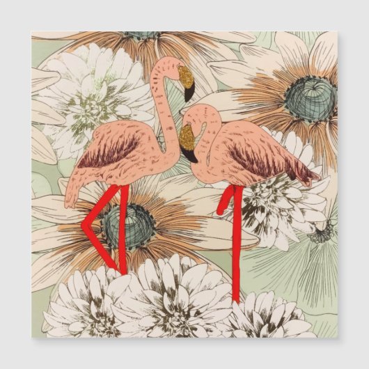 Flamingo Pink Floral Tropical Leaves Glitter (Voorkant)