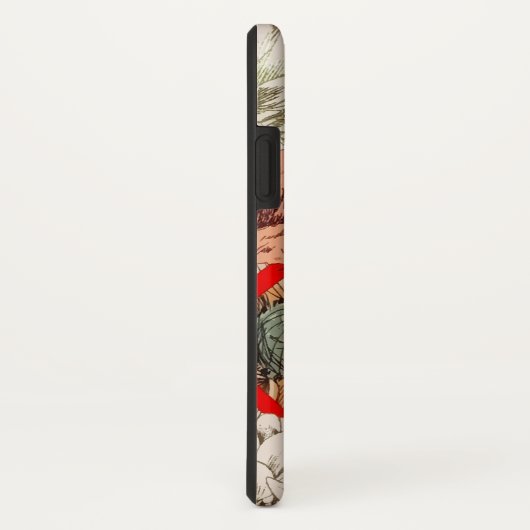 Flamingo Pink Floral Tropical Leaves Glitter Case-Mate iPhone Case (Achterkant/rechts)