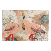 Flamingo Pink Floral Tropical Leaves Glitter Kussensloop (Achterkant)