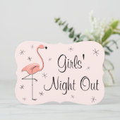 Flamingo Pink Girl's Night Out-uitnodigingssteun Kaart (Staand voorkant)