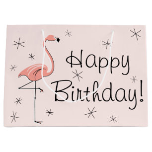Flamingo Pink 'Happy Birthday'! cadeau groot Cadeauzakje