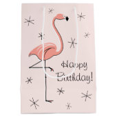 Flamingo Pink 'Happy Birthday' cadeaubon medium! Medium Cadeauzakje (Achterkant)