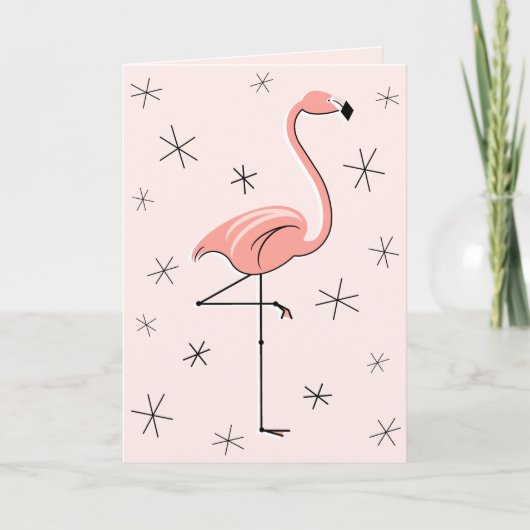 Flamingo Pink Happy Birthday-grietenkaart Kaart (Voorkant)