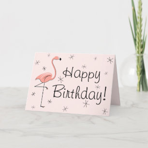 Flamingo Pink Happy Birthday! Kaart