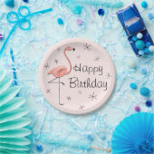 Flamingo Pink Happy Birthday paper bord (Feest)