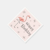 Flamingo Pink Happy Birthday papieren servetten (Hoek)