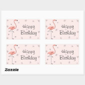 Flamingo Pink Happy Birthday rechthoek Rechthoekige Sticker (Vel)