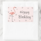 Flamingo Pink Happy Birthday rechthoek Rechthoekige Sticker (Tas)