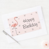 Flamingo Pink Happy Birthday rechthoek Rechthoekige Sticker (Envelop)