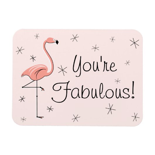 Flamingo Pink Je bent een Fabulous Magnet flexibel Magneet (Horizontaal)