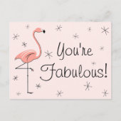 Flamingo Pink "Je bent geweldig!" briefkaart (Voorkant)