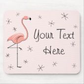 Flamingo Pink "Jouw tekst" mousepad Muismat (Voorkant)