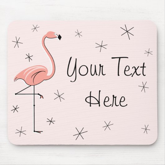 Flamingo Pink "Jouw tekst" mousepad Muismat (Voorkant)