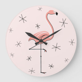 Flamingo Pink klok rond