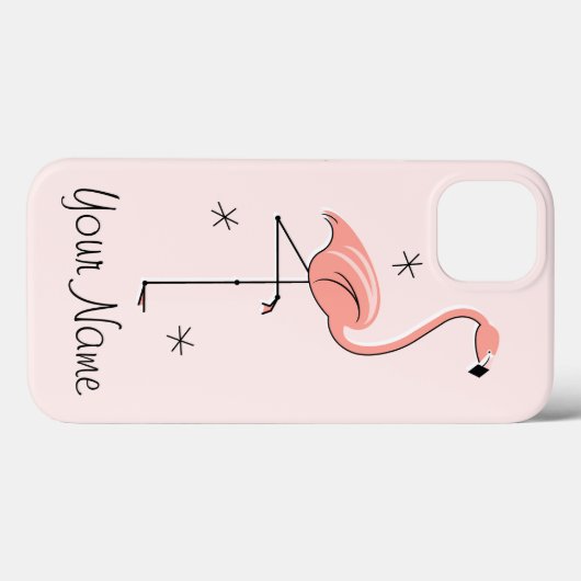 Flamingo Pink 'Name' iPad Mini hoesje (Achterkant (horizontaal))