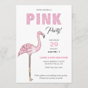 Flamingo Pink Party Kaart