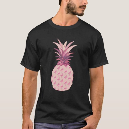 Flamingo Pink Pineappel T-shirt (Voorkant)