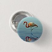 Flamingo Pink Reflection Wildlife Foto Ronde Button 3,2 Cm (Voorkant /achterkant)