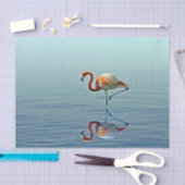 Flamingo Pink Reflection Wildlife Foto Tissuepapier (Craft)