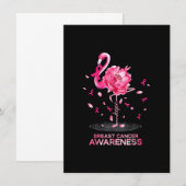Flamingo Pink Ribbon Breast Cancer Bewustheid Kaart (Voorkant / Achterkant)