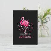 Flamingo Pink Ribbon Breast Cancer Bewustheid Kaart (Staand voorkant)