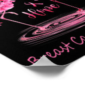 Flamingo Pink Ribbon Butterflies Breast Cancer Awa Poster (Hoek)
