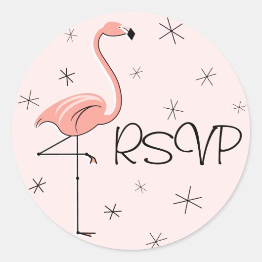 Flamingo Pink RSVP sticker (Voorkant)
