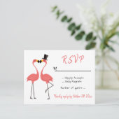 Flamingo Pink RSVP Weddenschap Tropische Luau Beac Uitnodiging Briefkaart (Staand voorkant)