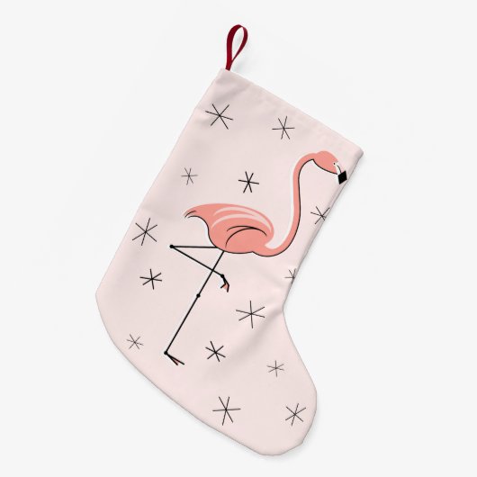 Flamingo Pink stocking Kleine Kerstsok (Voorkant (Hangend))