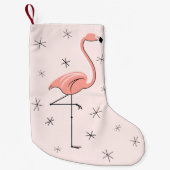 Flamingo Pink stocking Kleine Kerstsok (Voorkant)