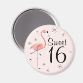 Flamingo Pink Sweet 16 magnet (Voorkant / Achterkant)