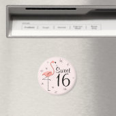 Flamingo Pink Sweet 16 magnet (Insitu (Vaatwasser))