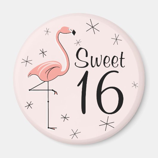 Flamingo Pink Sweet 16 magnet (Voorkant)