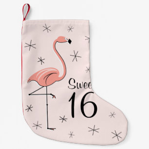 Flamingo Pink Sweet 16 met één zijde Kleine Kerstsok
