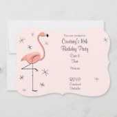 Flamingo Pink "Sweet 16"-uitnodigingsbeugel Kaart (Achterkant)