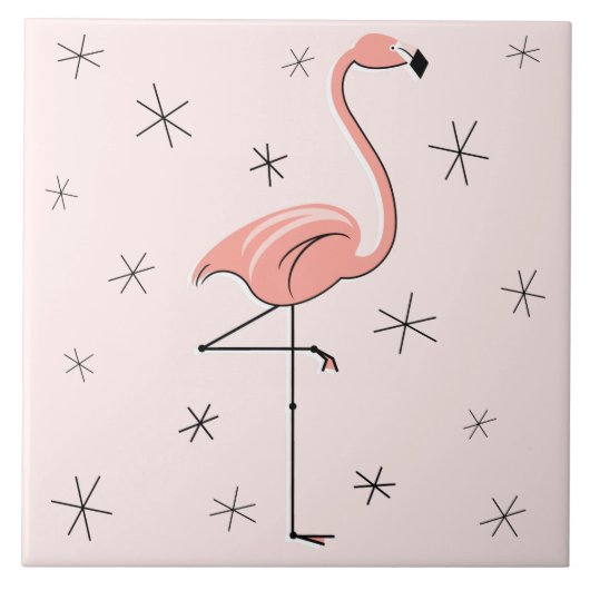 Flamingo Pink tegel Tegeltje (Voorkant)