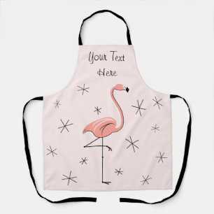 Flamingo Pink Text Apron Schort