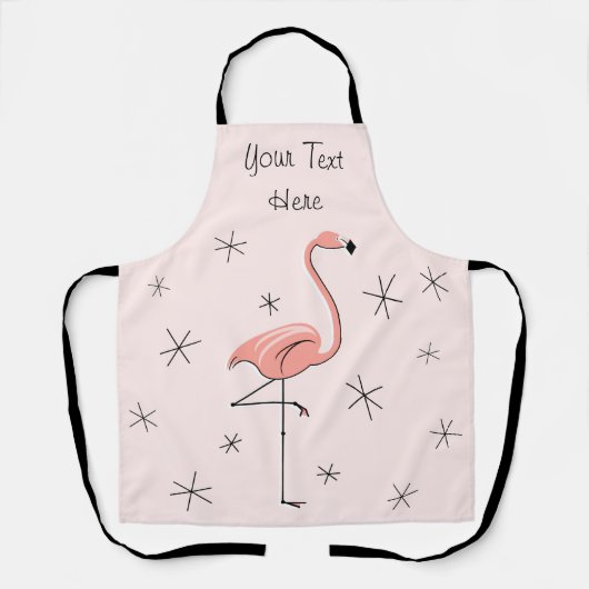 Flamingo Pink Text Apron Schort (Voorkant)