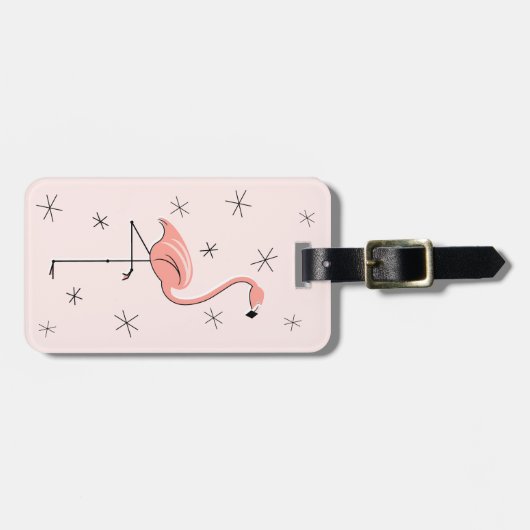 Flamingo Pink "Text" bagagelabel (Voorkant horizontaal)