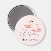 Flamingo Pink Text Trio 2 magnet (Voorkant / Achterkant)