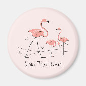 Flamingo Pink Text Trio 2 magnet (Voorkant)