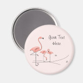 Flamingo Pink Text Trio 4 magnet (Voorkant / Achterkant)