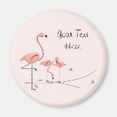 Flamingo Pink Text Trio 4 magnet (Voorkant)