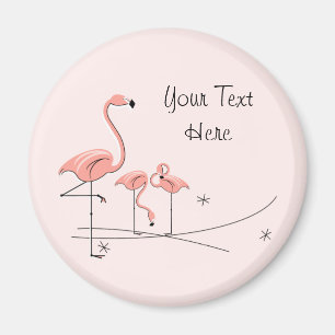 Flamingo Pink Text Trio 4 magnet