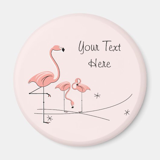 Flamingo Pink Text Trio 4 magnet (Voorkant)