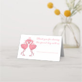 Flamingo Pink Tropical Beach Wedding Escort Plaatskaartje (Voorkant)