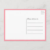 Flamingo Pink Tropical Beach Wedding Thank You Briefkaart (Achterkant)