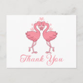 Flamingo Pink Tropical Beach Wedding Thank You Briefkaart (Voorkant)